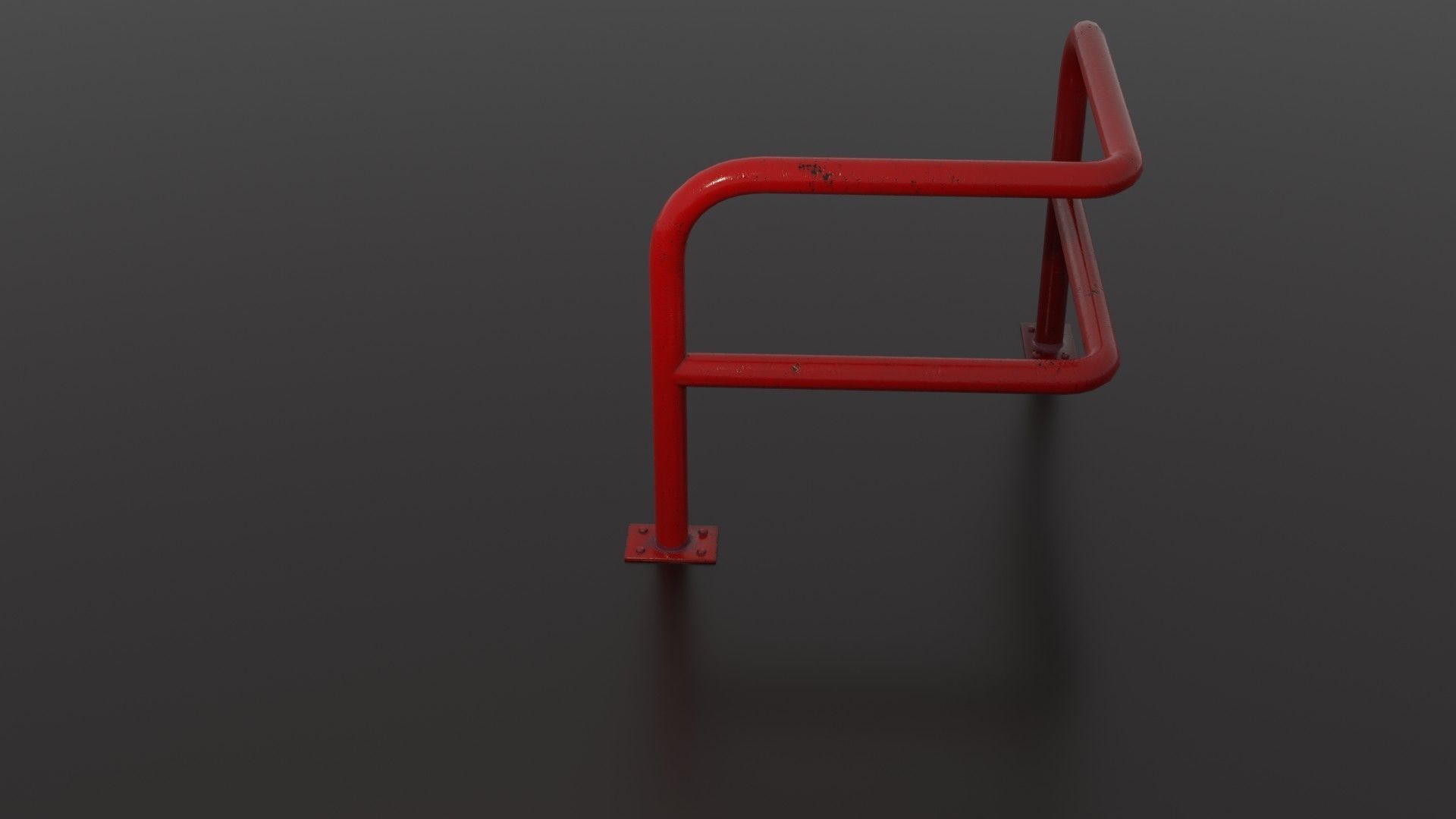 Steel barrier Low-poly 3D model_26