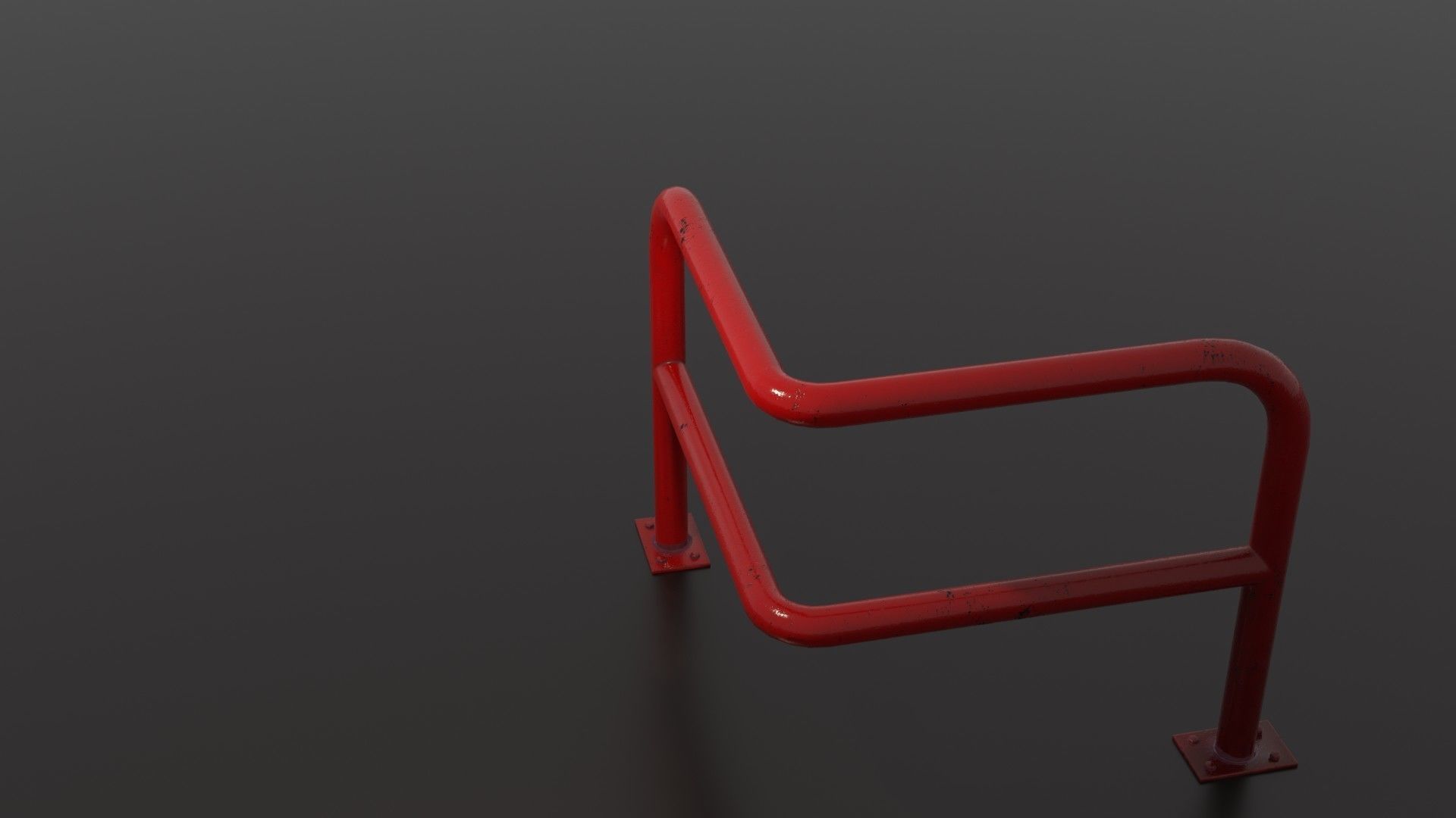 Steel barrier Low-poly 3D model_37