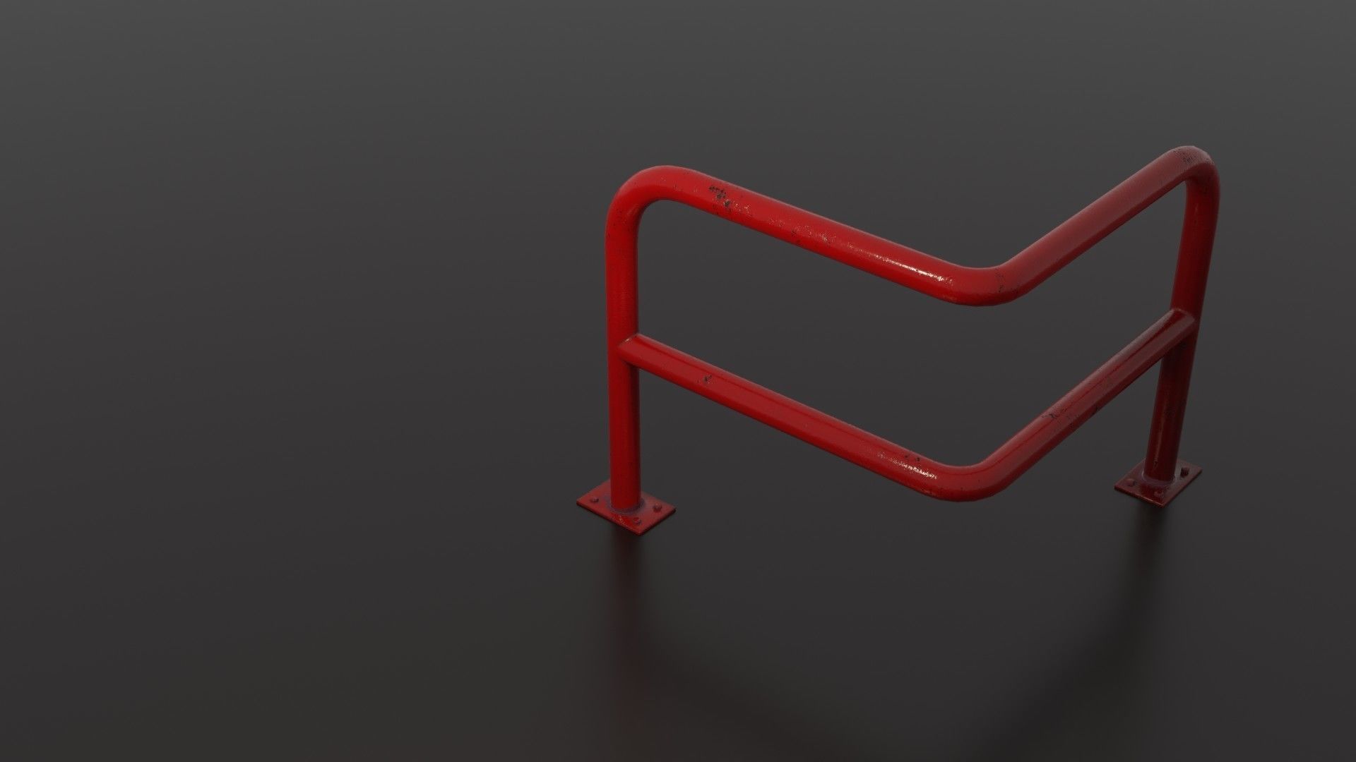 Steel barrier Low-poly 3D model_22