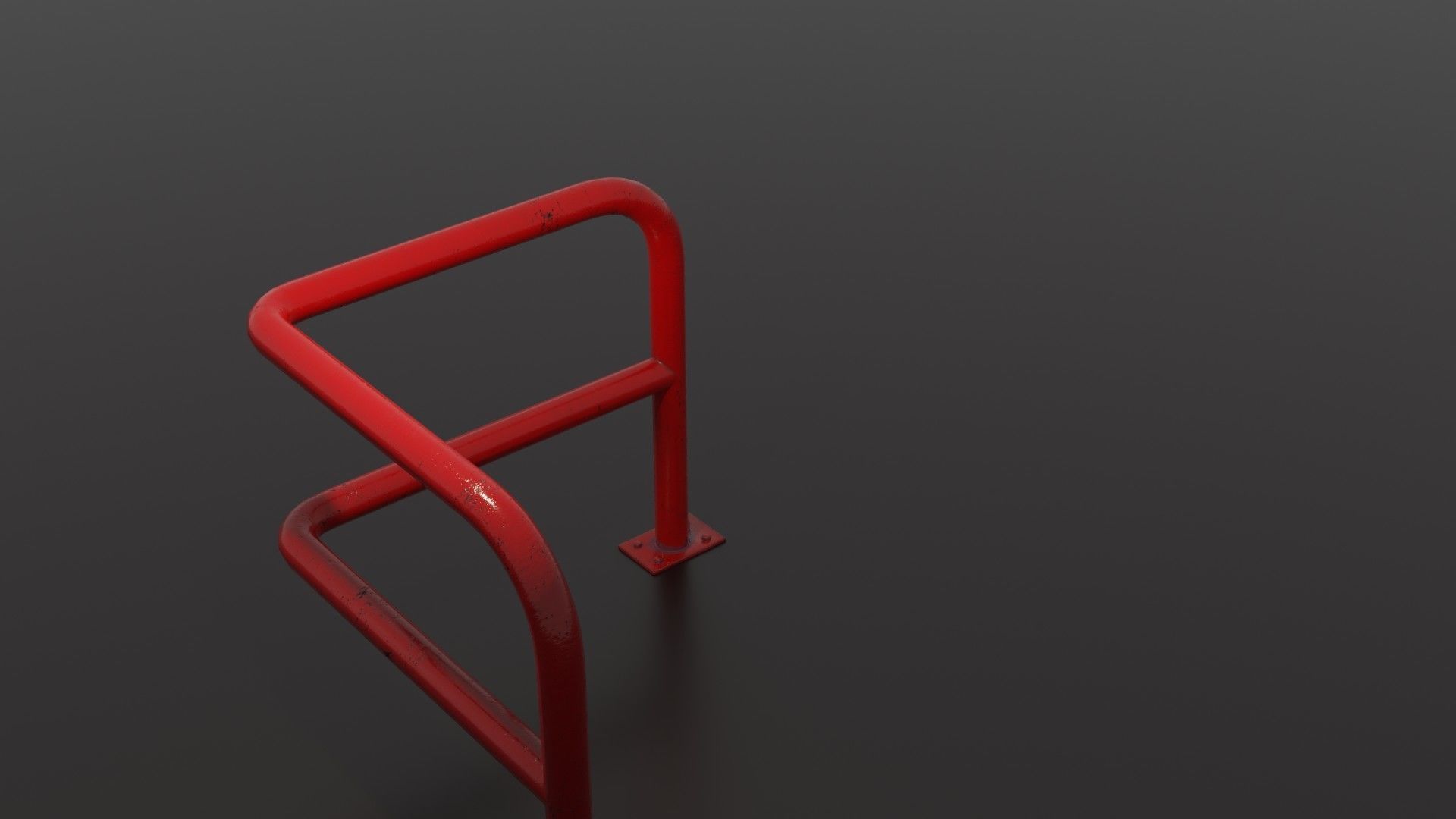 Steel barrier Low-poly 3D model_35