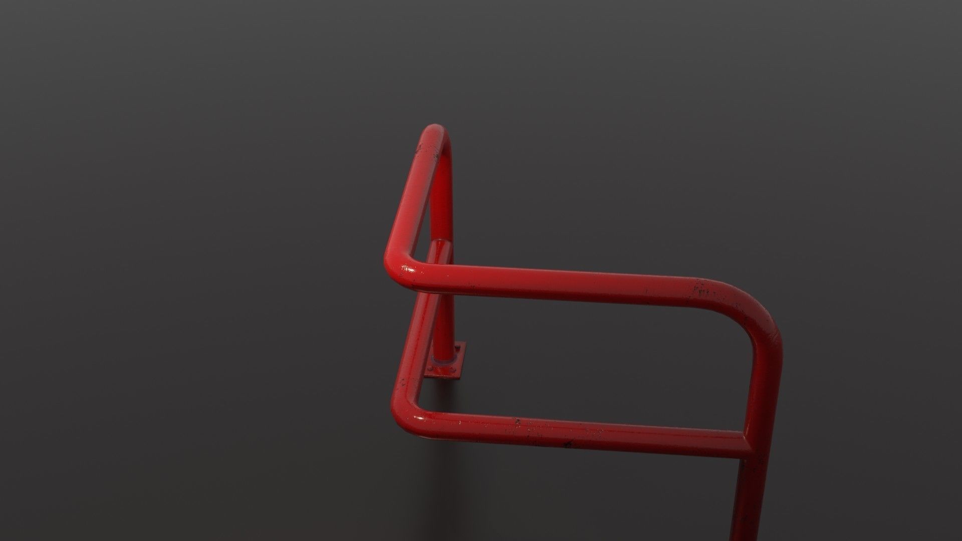 Steel barrier Low-poly 3D model_36