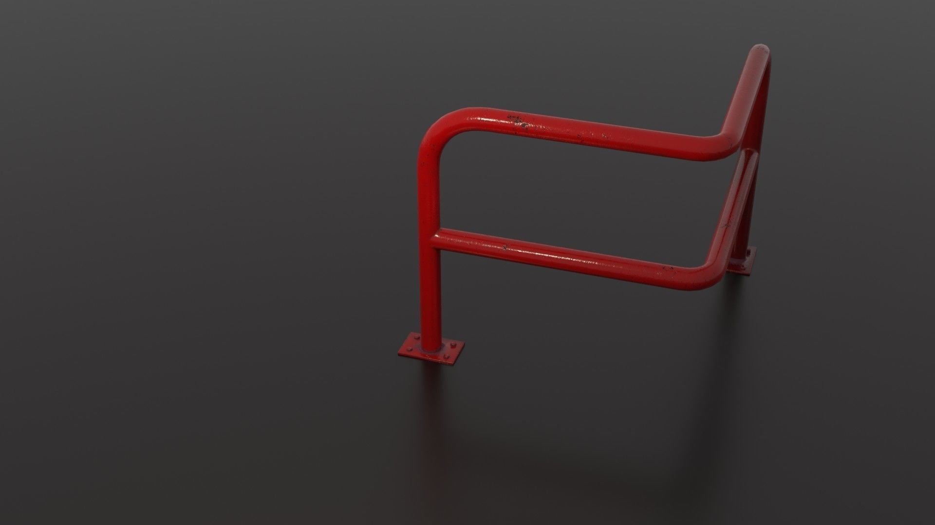 Steel barrier Low-poly 3D model_25