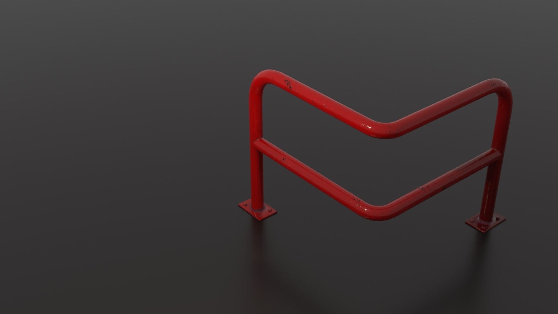 Steel barrier Low-poly 3D model_39