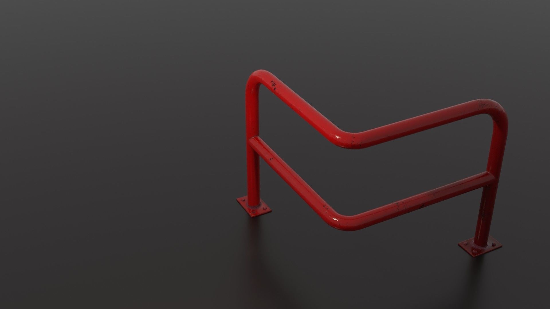 Steel barrier Low-poly 3D model_38