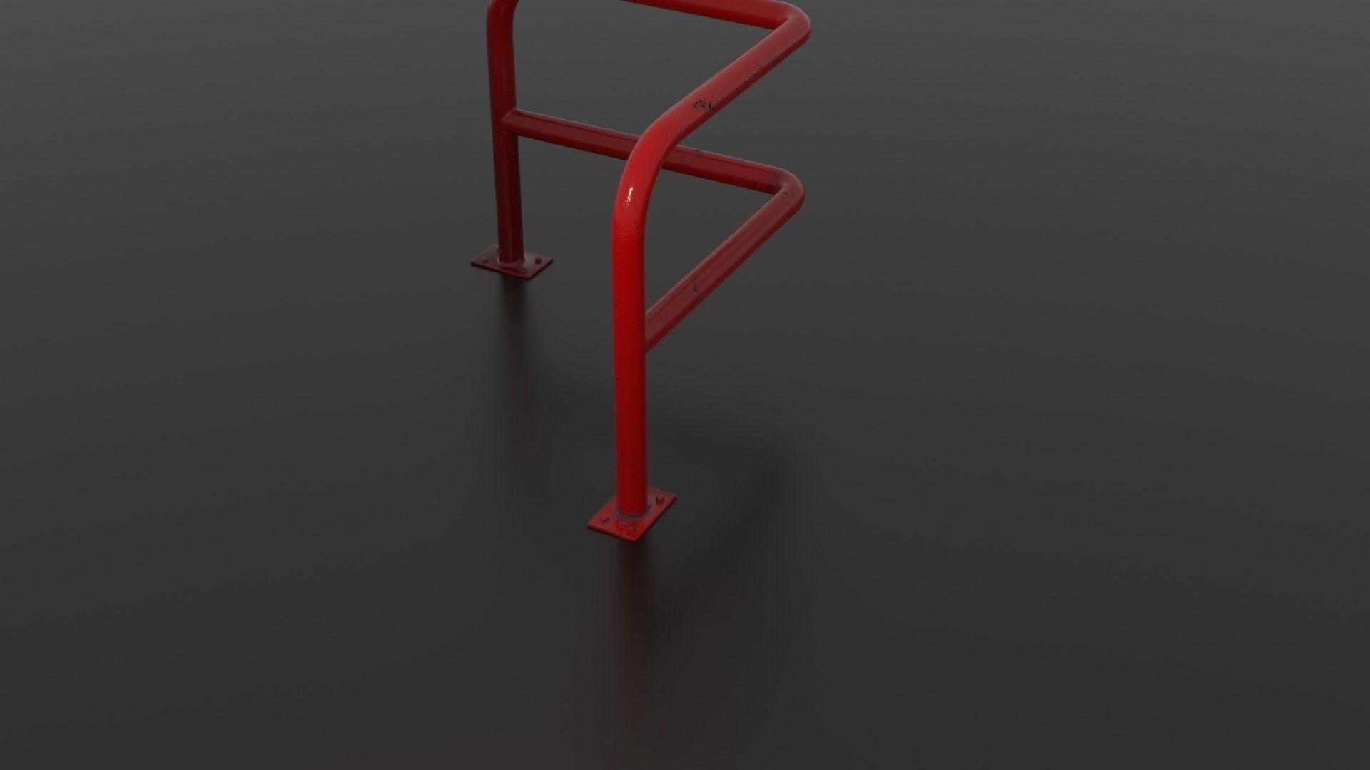 Steel barrier Low-poly 3D model_29