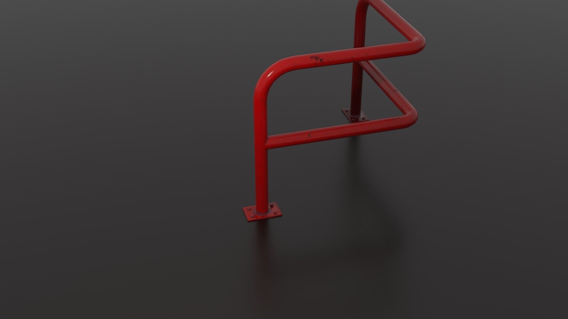 Steel barrier Low-poly 3D model_27
