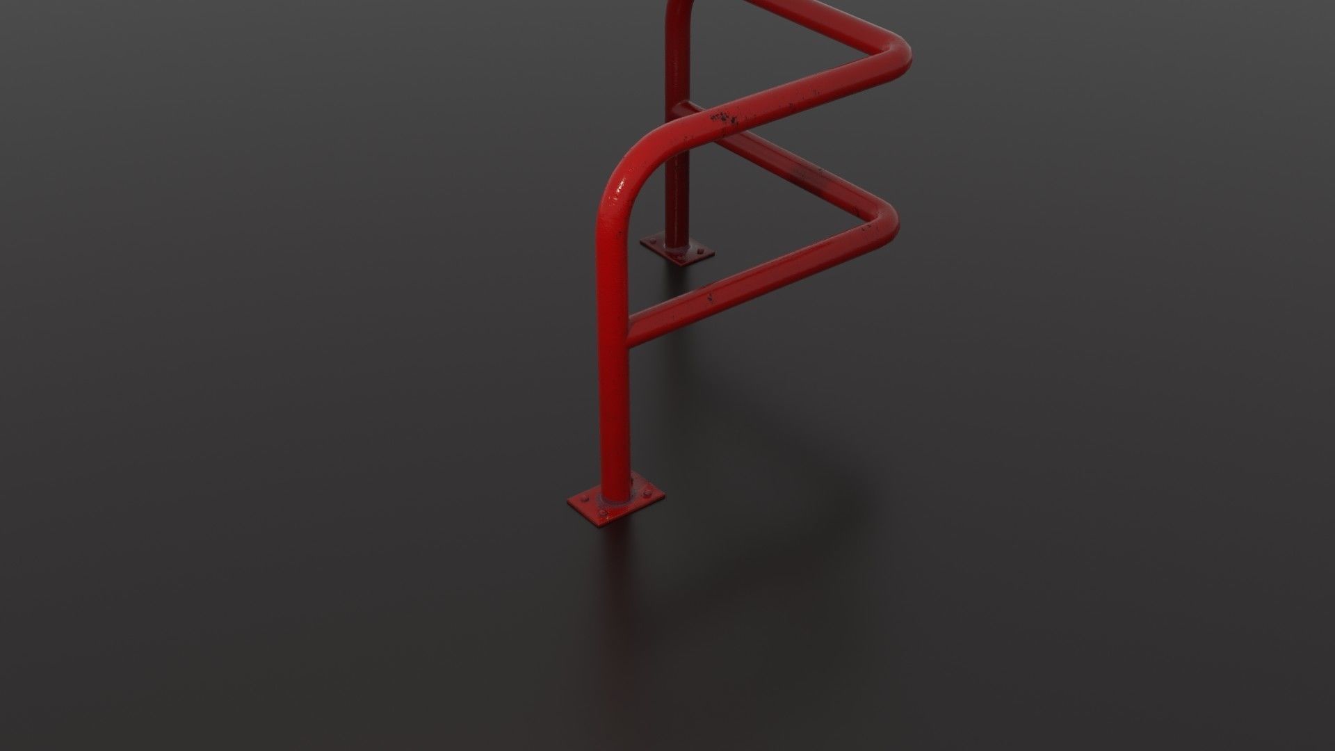 Steel barrier Low-poly 3D model_28