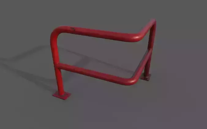 Steel barrier Low-poly 3D model