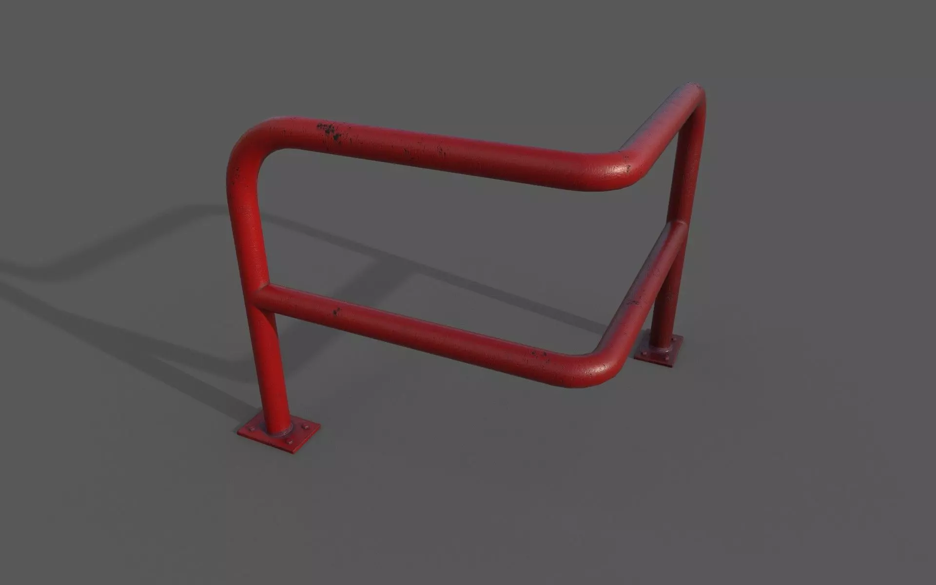 Steel barrier Low-poly 3D model_0
