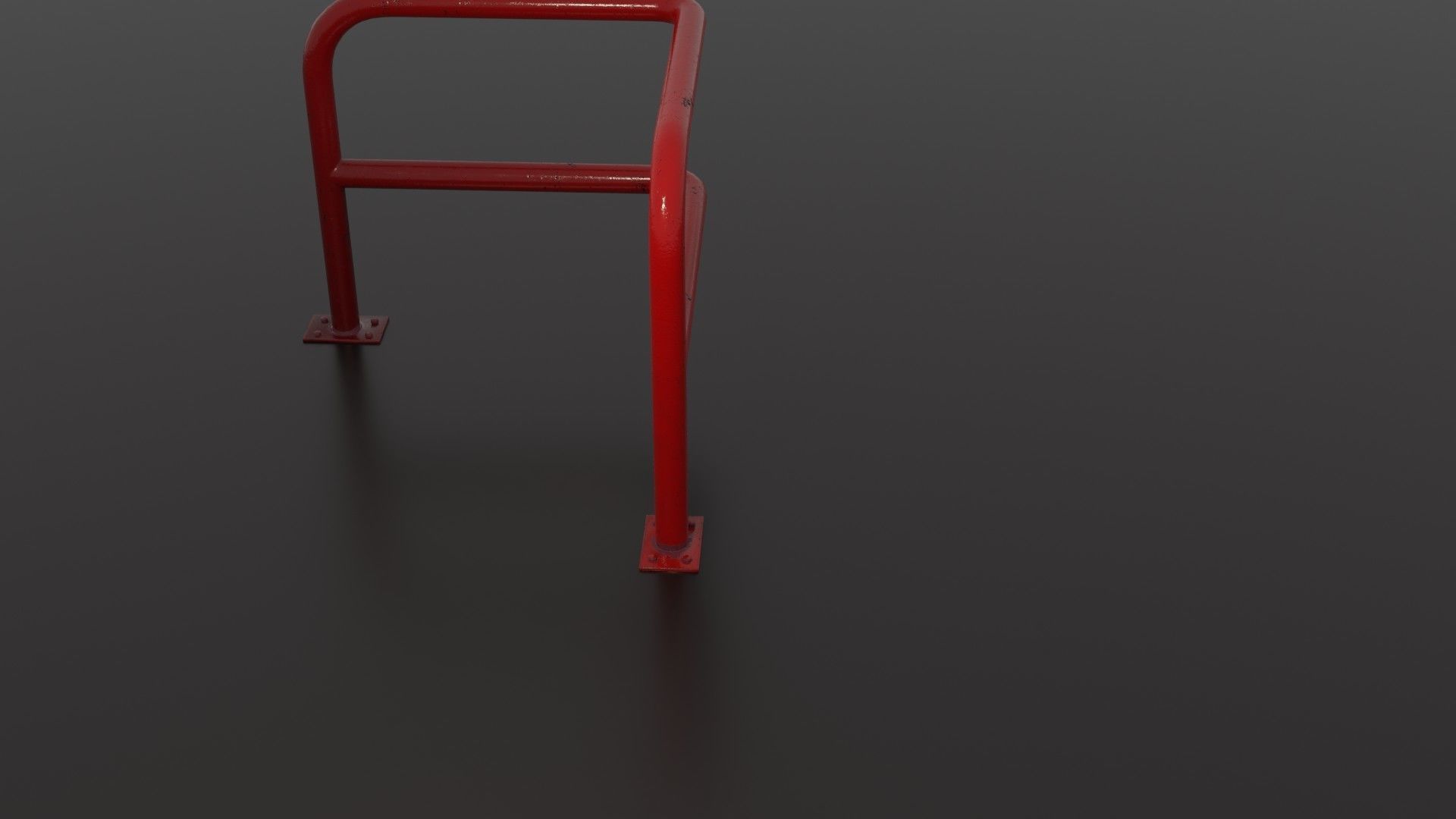 Steel barrier Low-poly 3D model_30