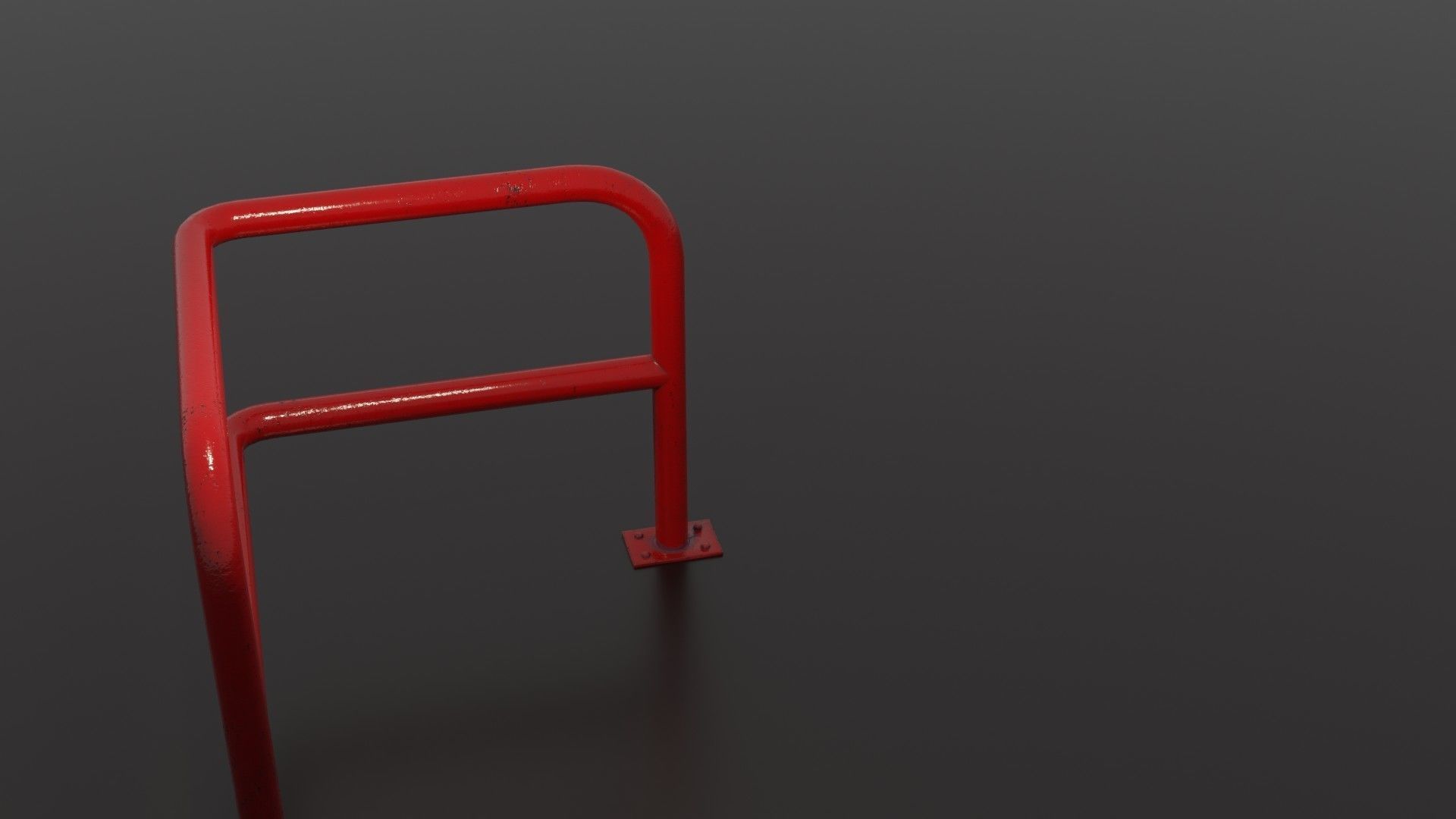 Steel barrier Low-poly 3D model_34