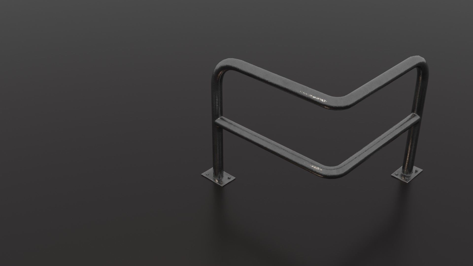 Steel barrier Low-poly 3D model_40