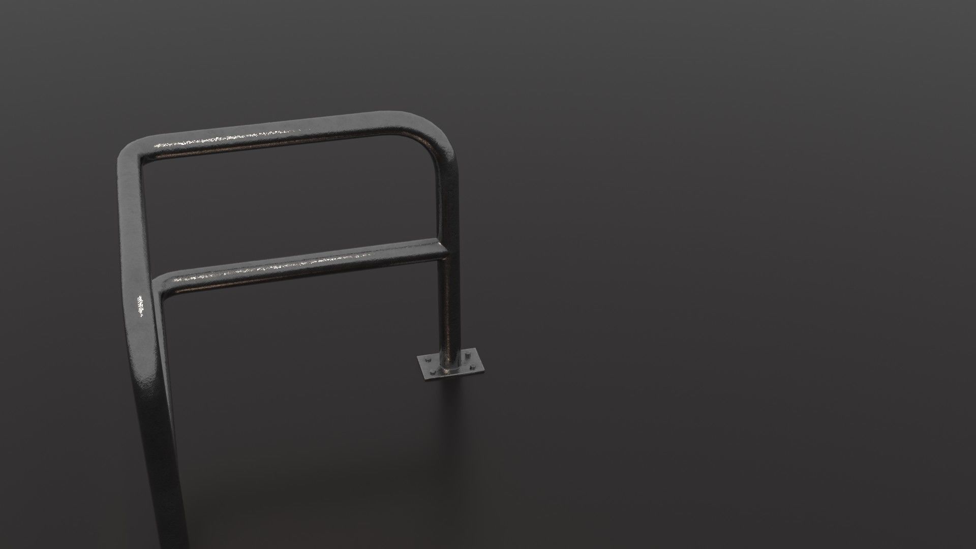 Steel barrier Low-poly 3D model_33