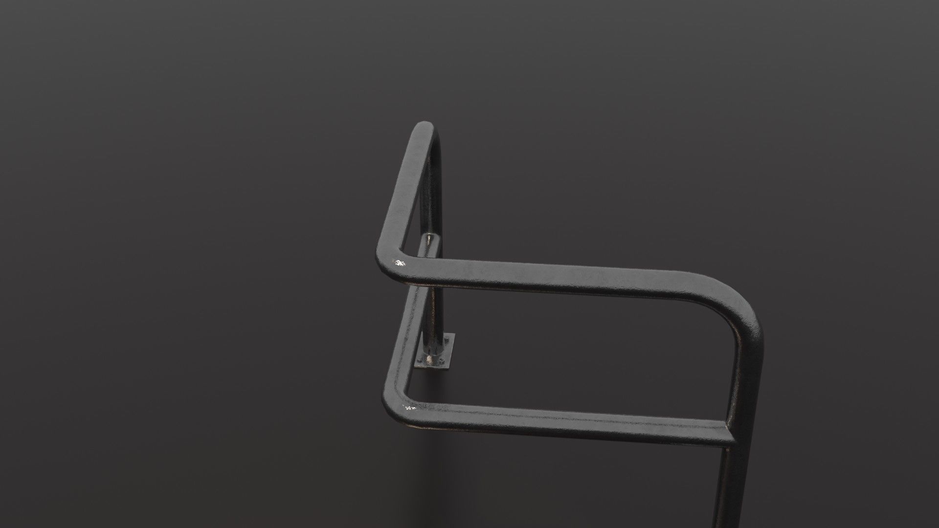 Steel barrier Low-poly 3D model_36