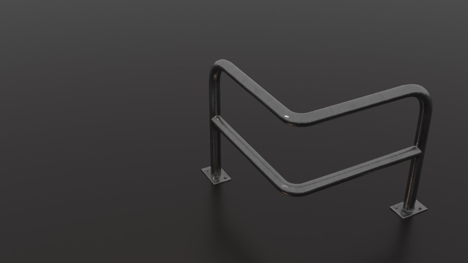 Steel barrier Low-poly 3D model_38