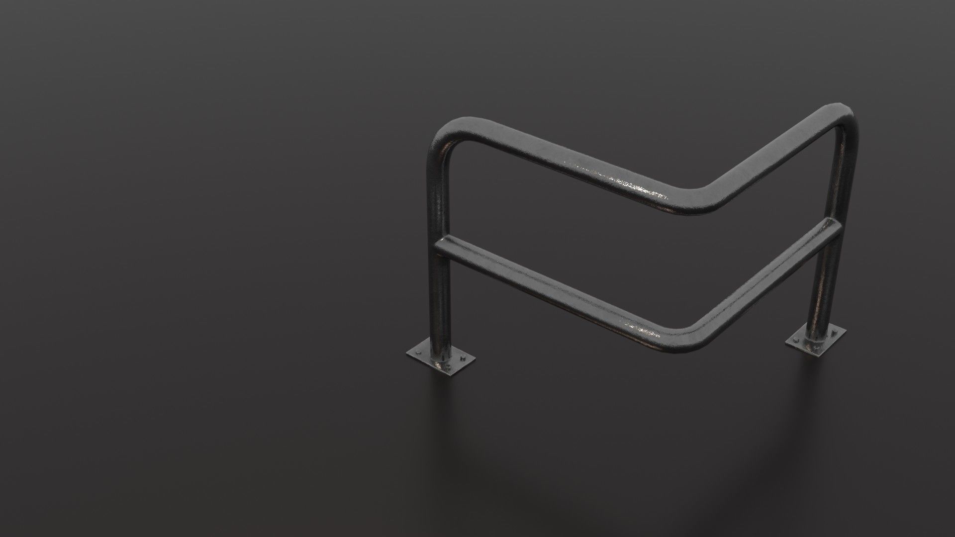 Steel barrier Low-poly 3D model_21