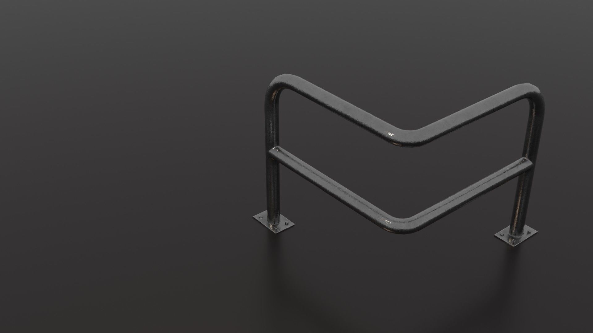 Steel barrier Low-poly 3D model_39