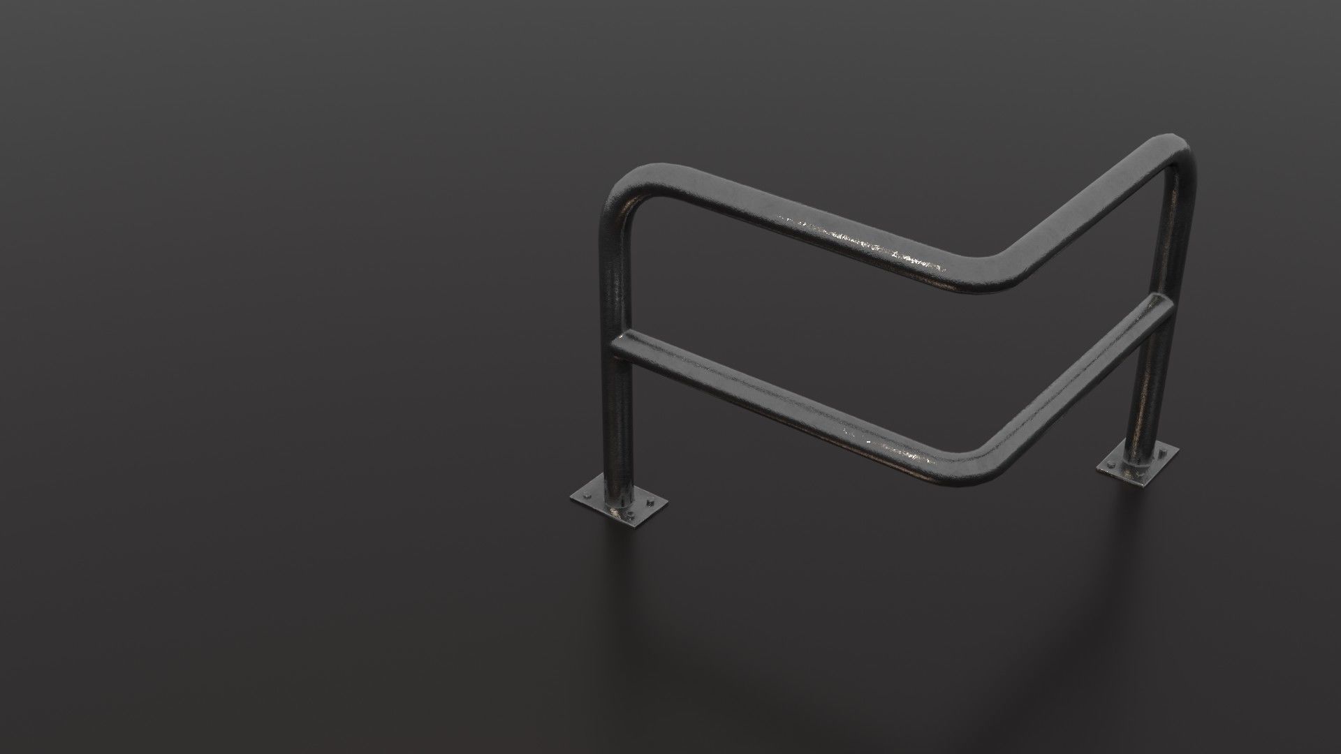 Steel barrier Low-poly 3D model_22