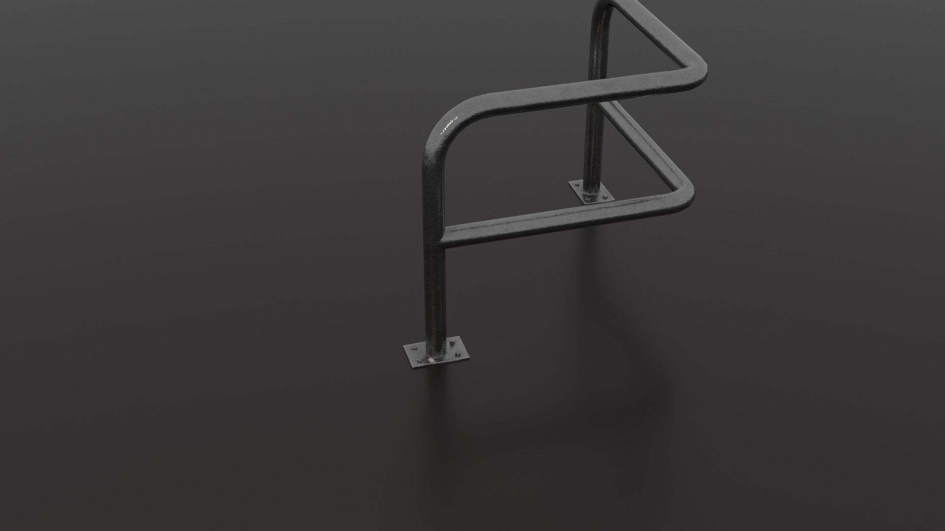 Steel barrier Low-poly 3D model_26