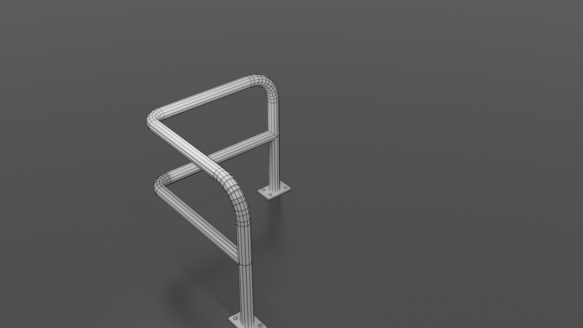 Steel barrier Low-poly 3D model_14