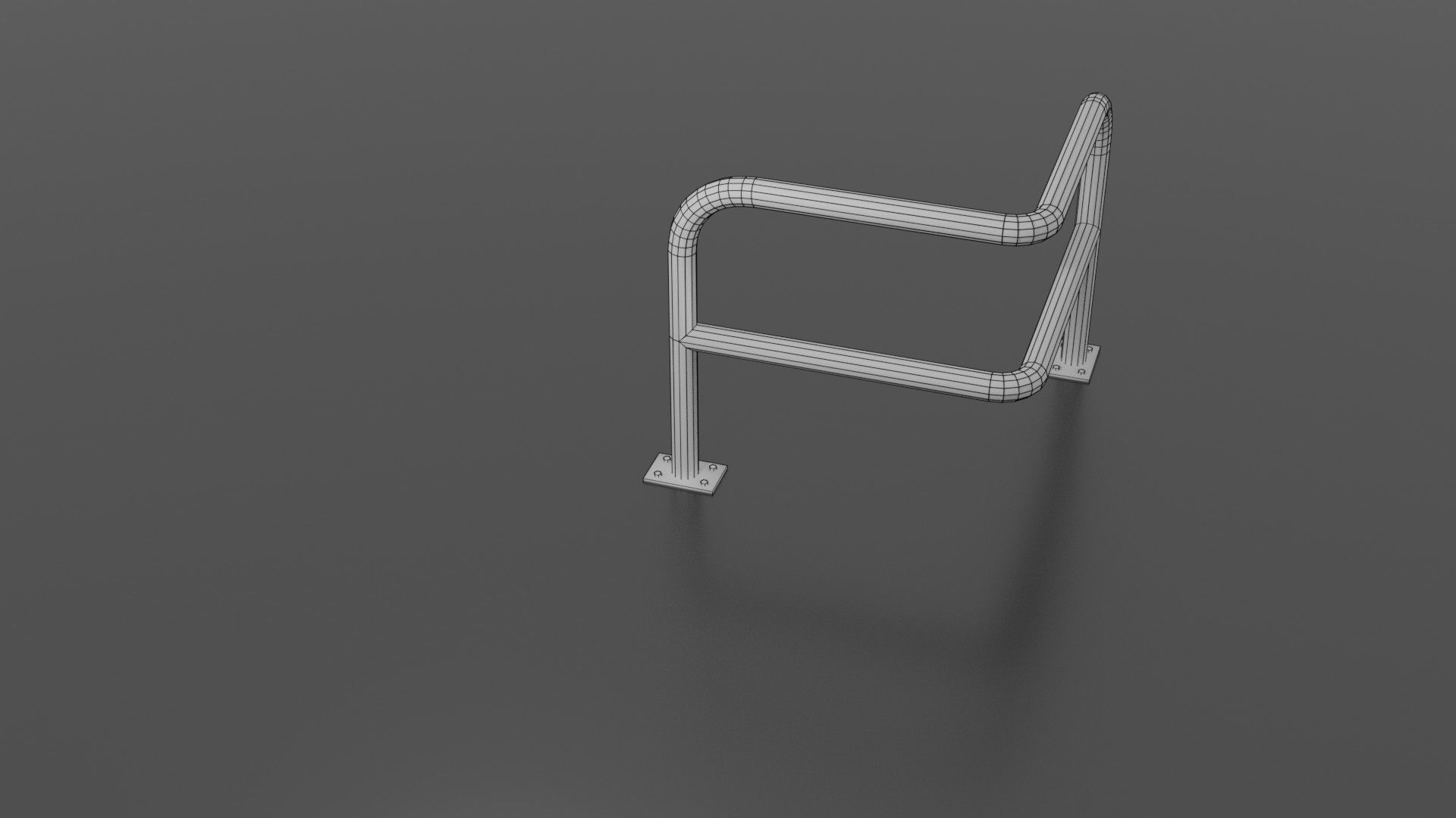 Steel barrier Low-poly 3D model_4