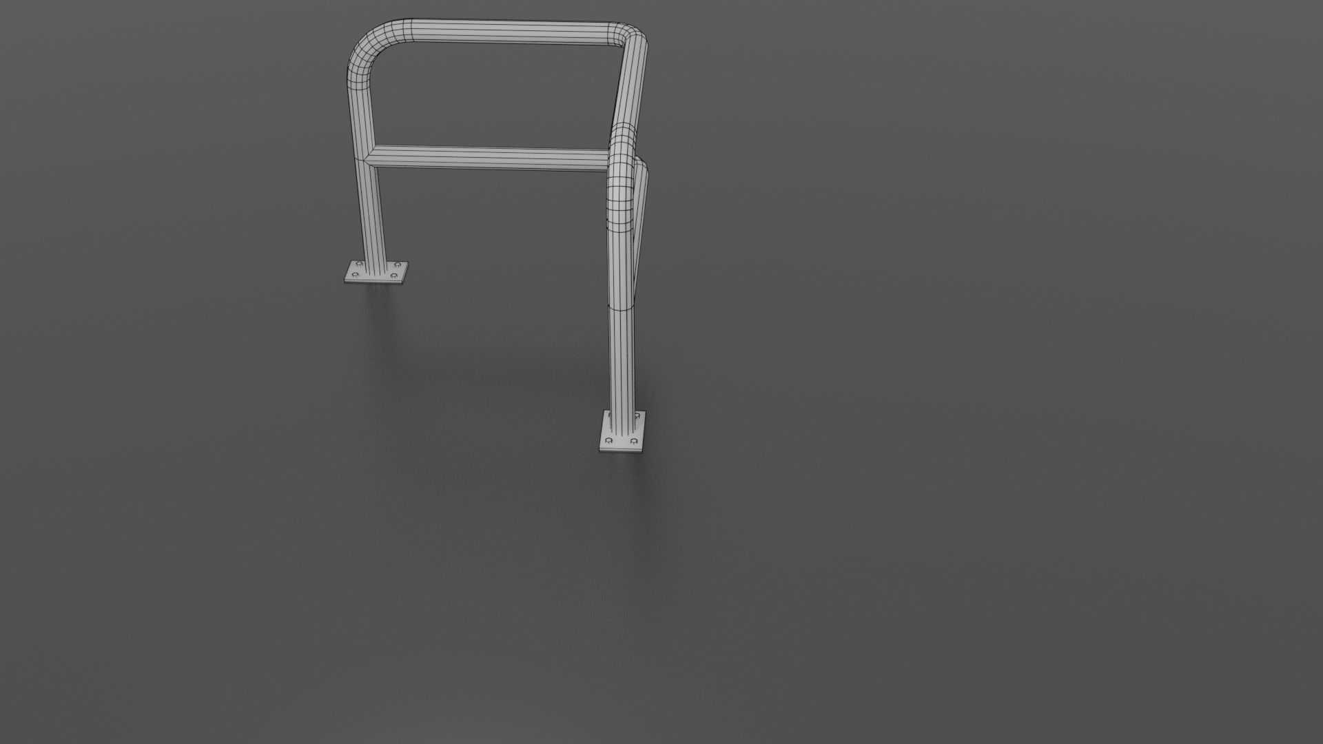 Steel barrier Low-poly 3D model_9