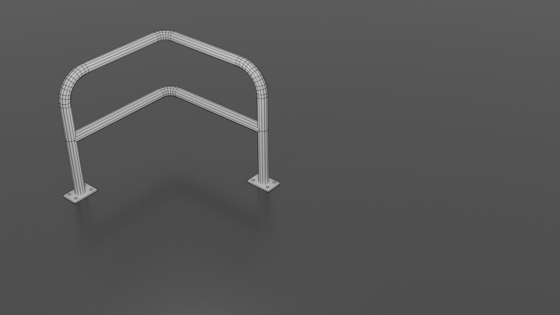 Steel barrier Low-poly 3D model_11