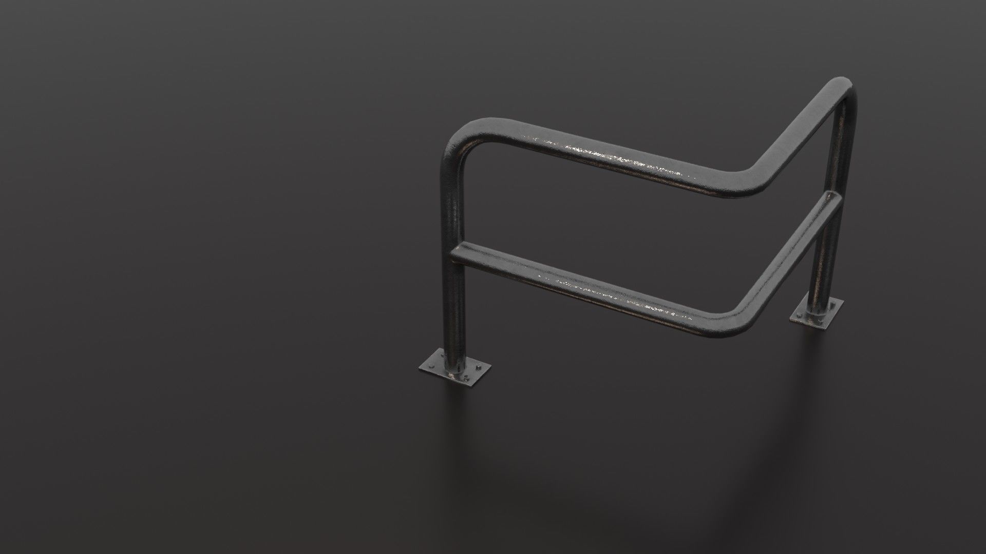 Steel barrier Low-poly 3D model_23