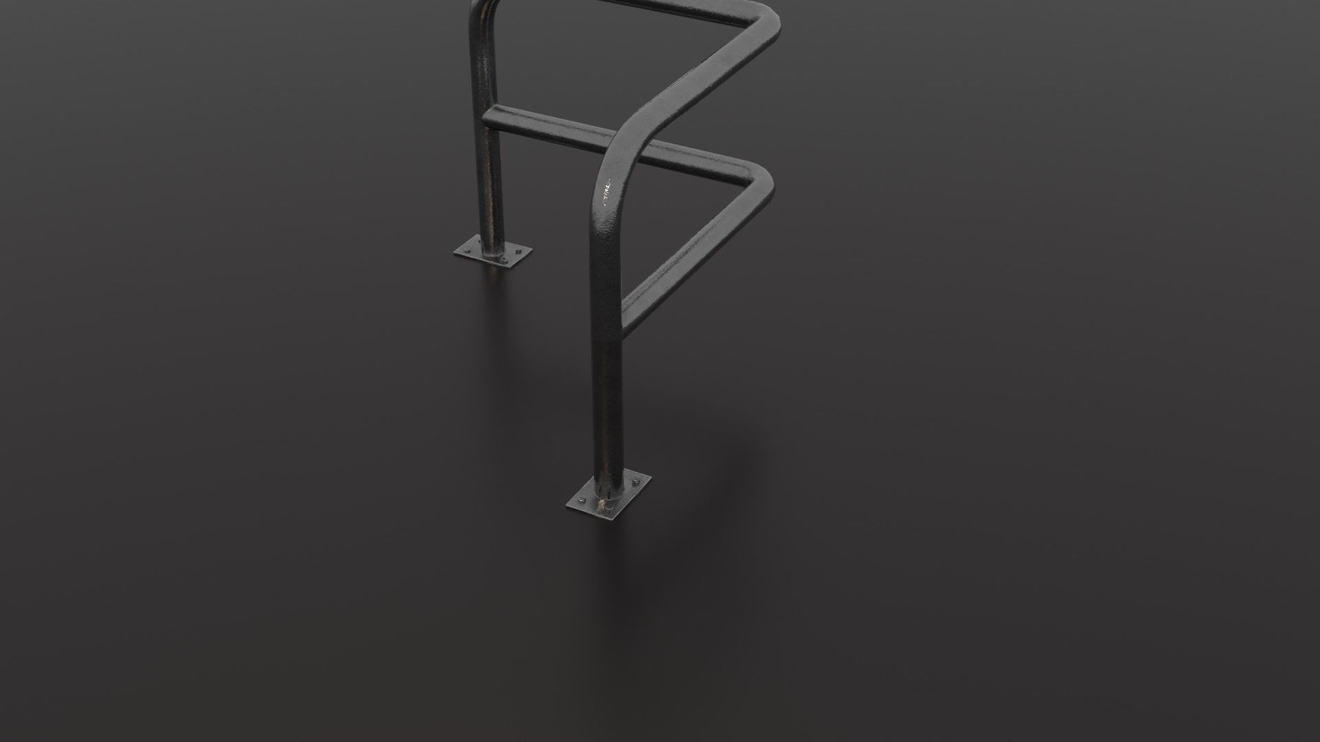 Steel barrier Low-poly 3D model_28