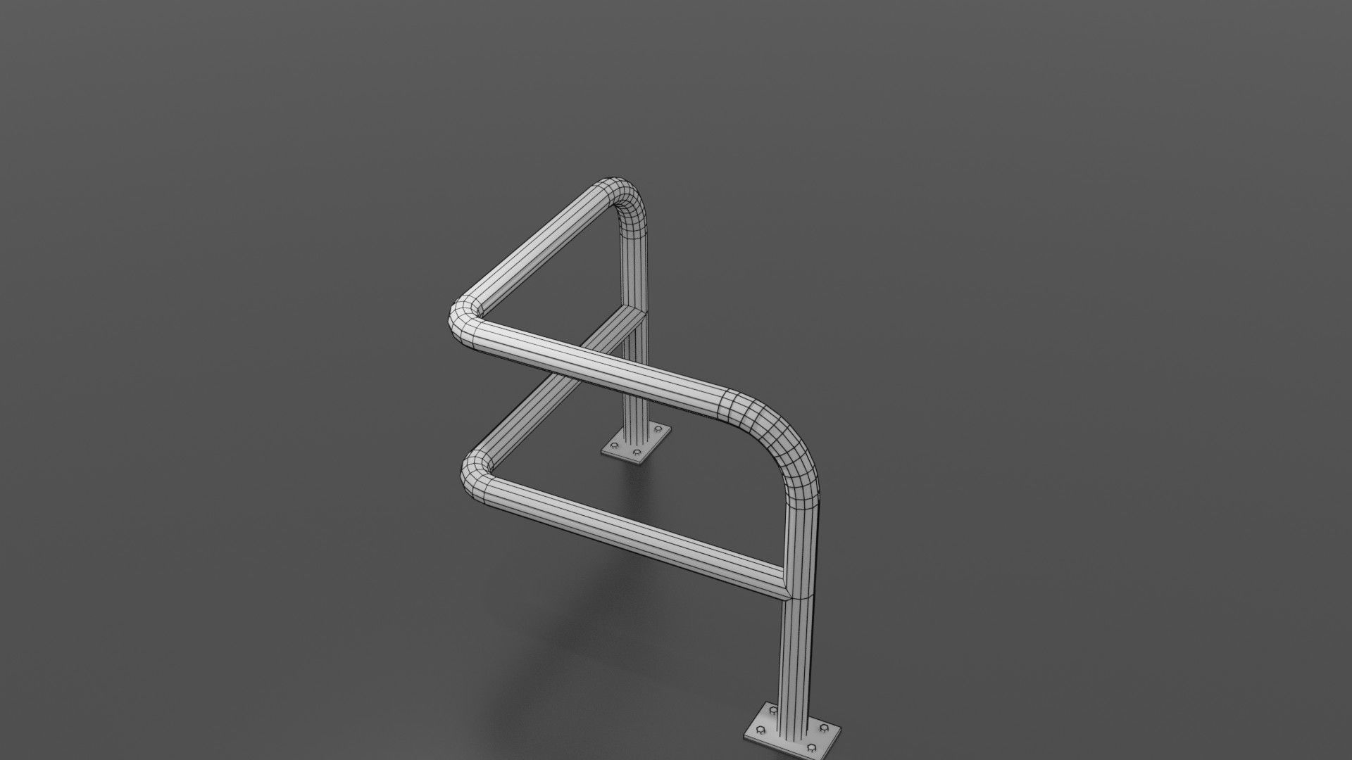 Steel barrier Low-poly 3D model_15