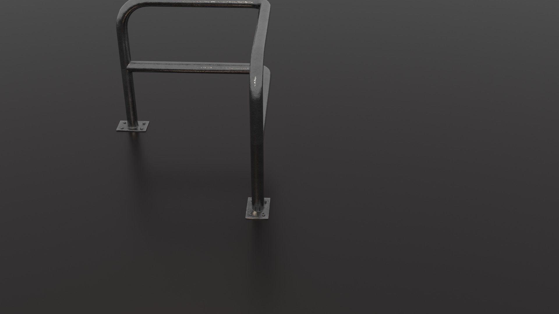 Steel barrier Low-poly 3D model_29