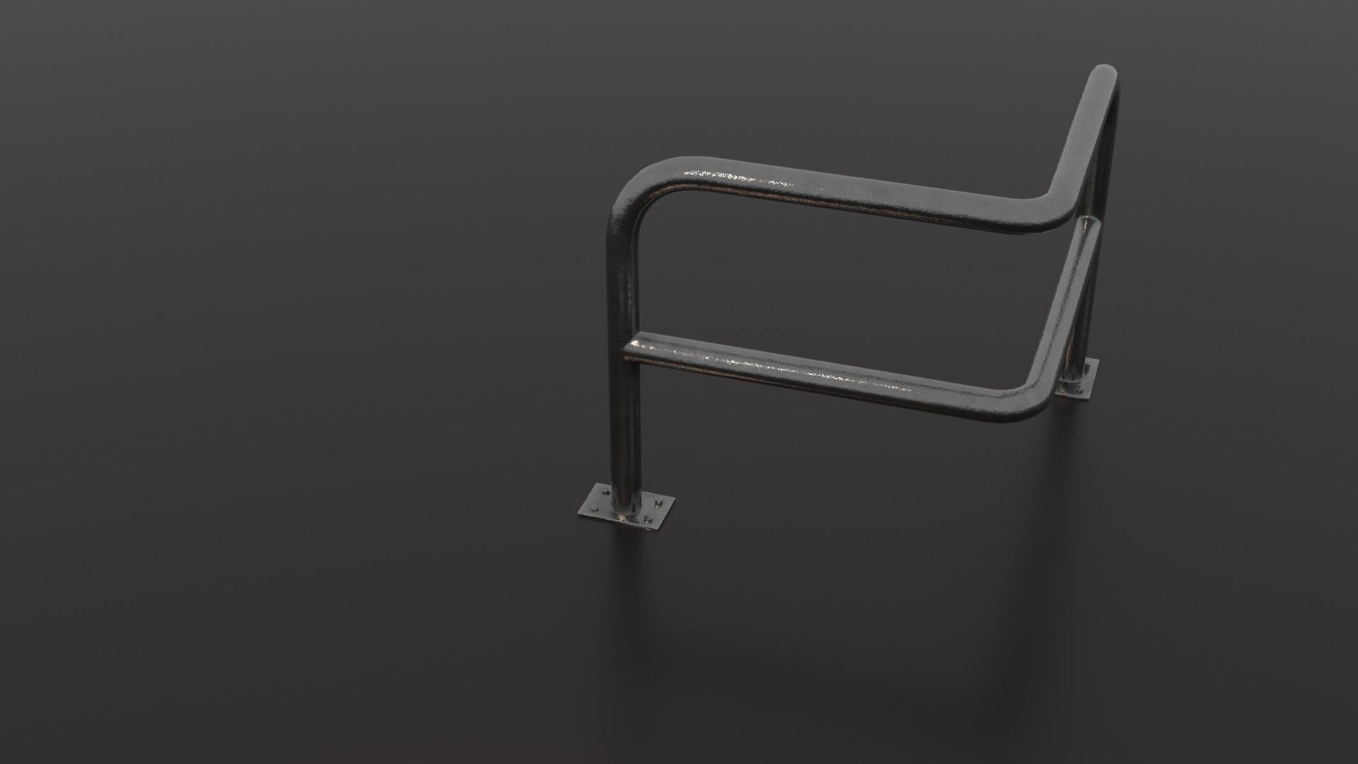 Steel barrier Low-poly 3D model_24