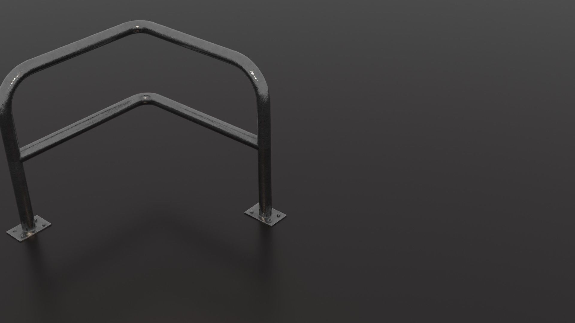 Steel barrier Low-poly 3D model_31