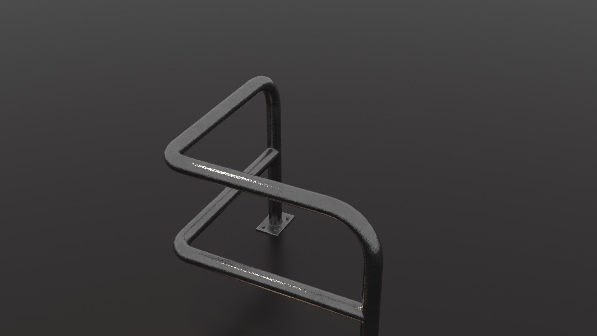 Steel barrier Low-poly 3D model_35