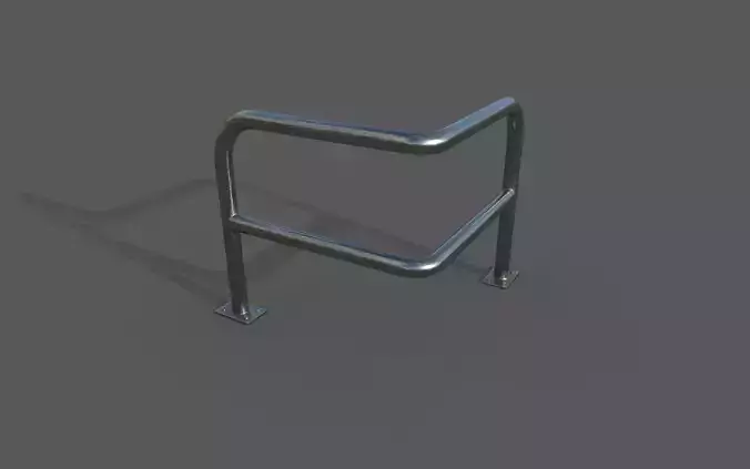 Steel barrier Low-poly 3D model