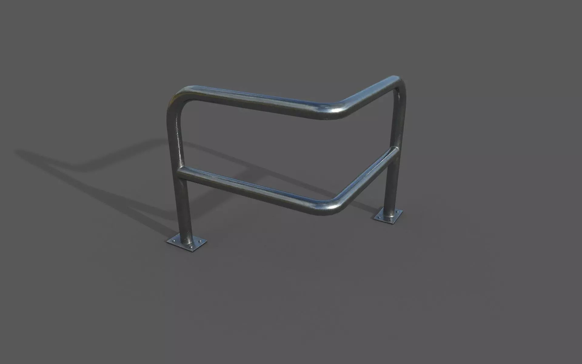 Steel barrier Low-poly 3D model_0