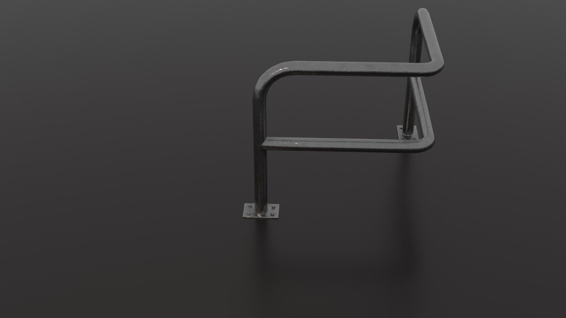 Steel barrier Low-poly 3D model_25