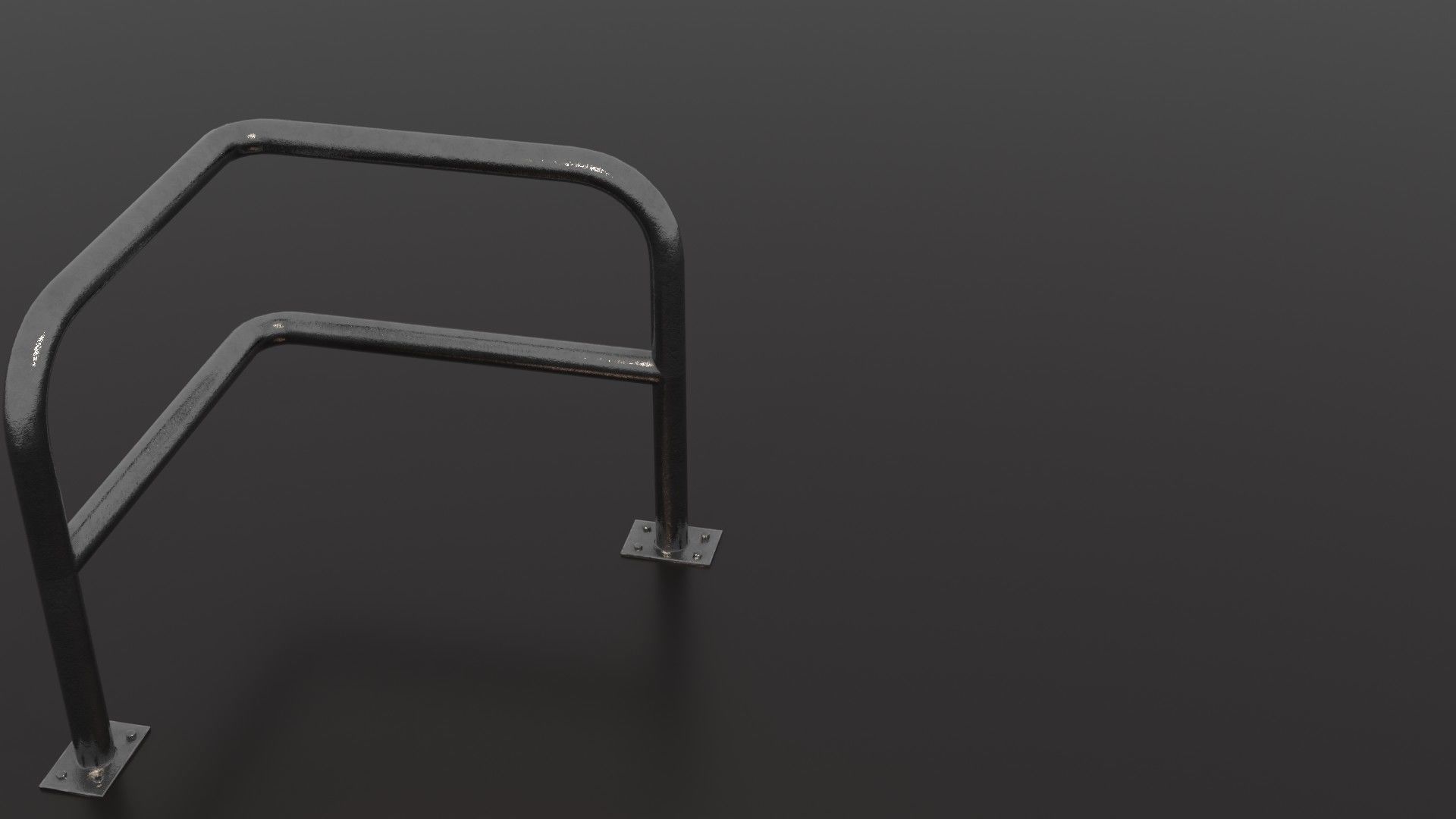 Steel barrier Low-poly 3D model_32
