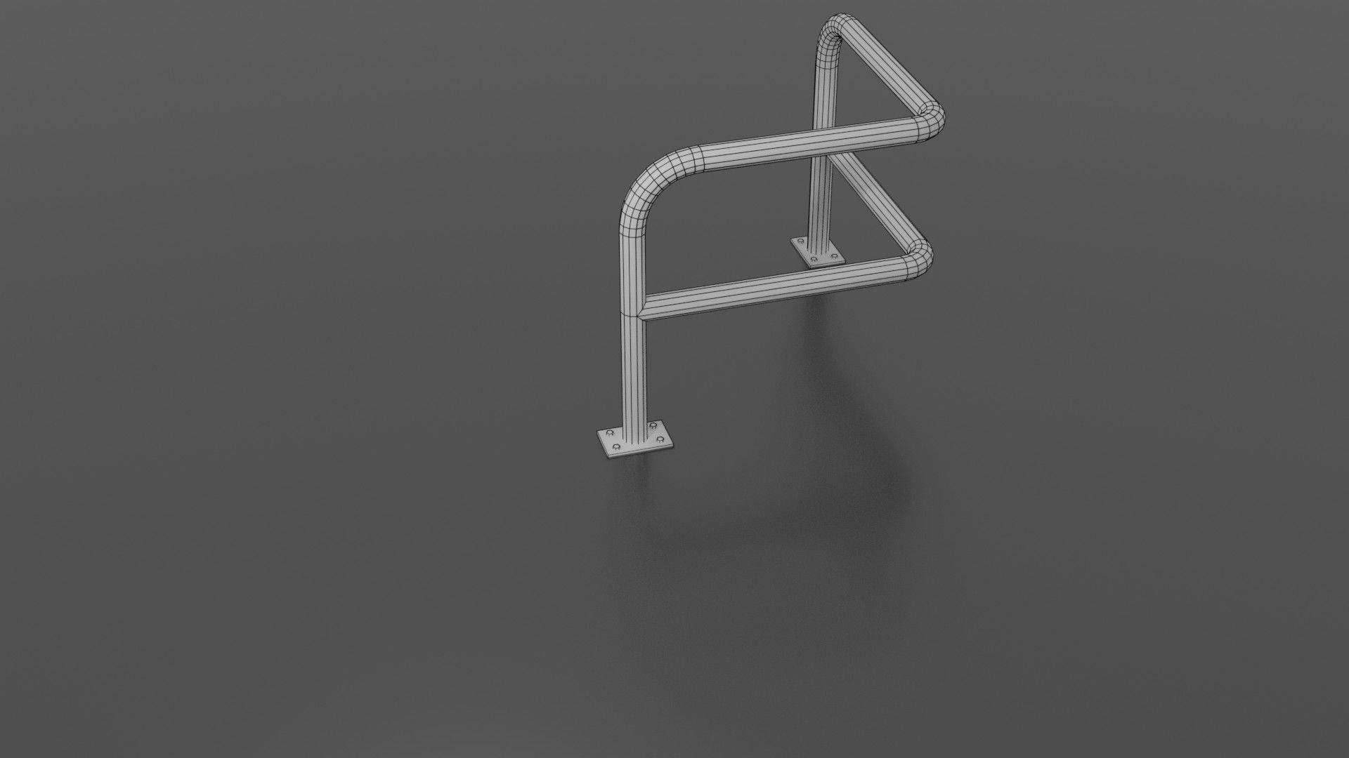 Steel barrier Low-poly 3D model_6