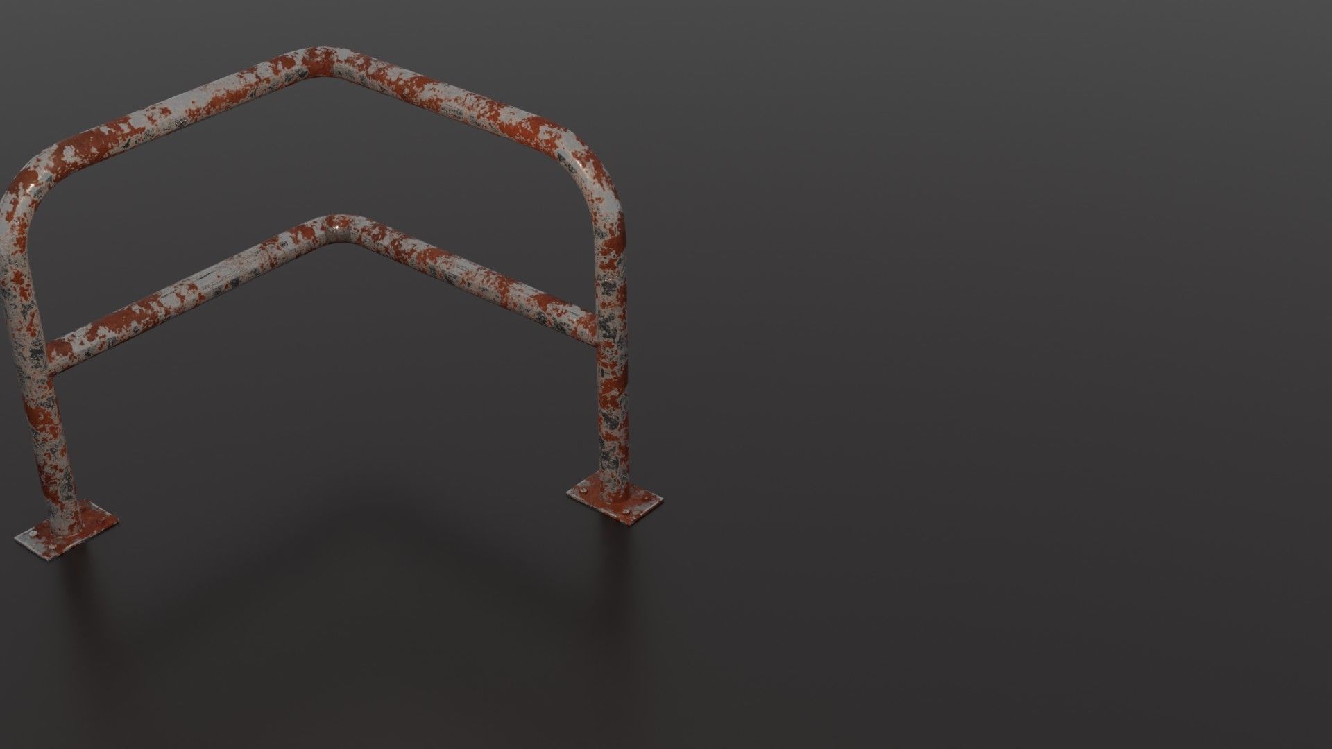 Steel barrier Low-poly 3D model_32