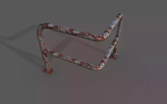 Steel barrier Low-poly 3D model