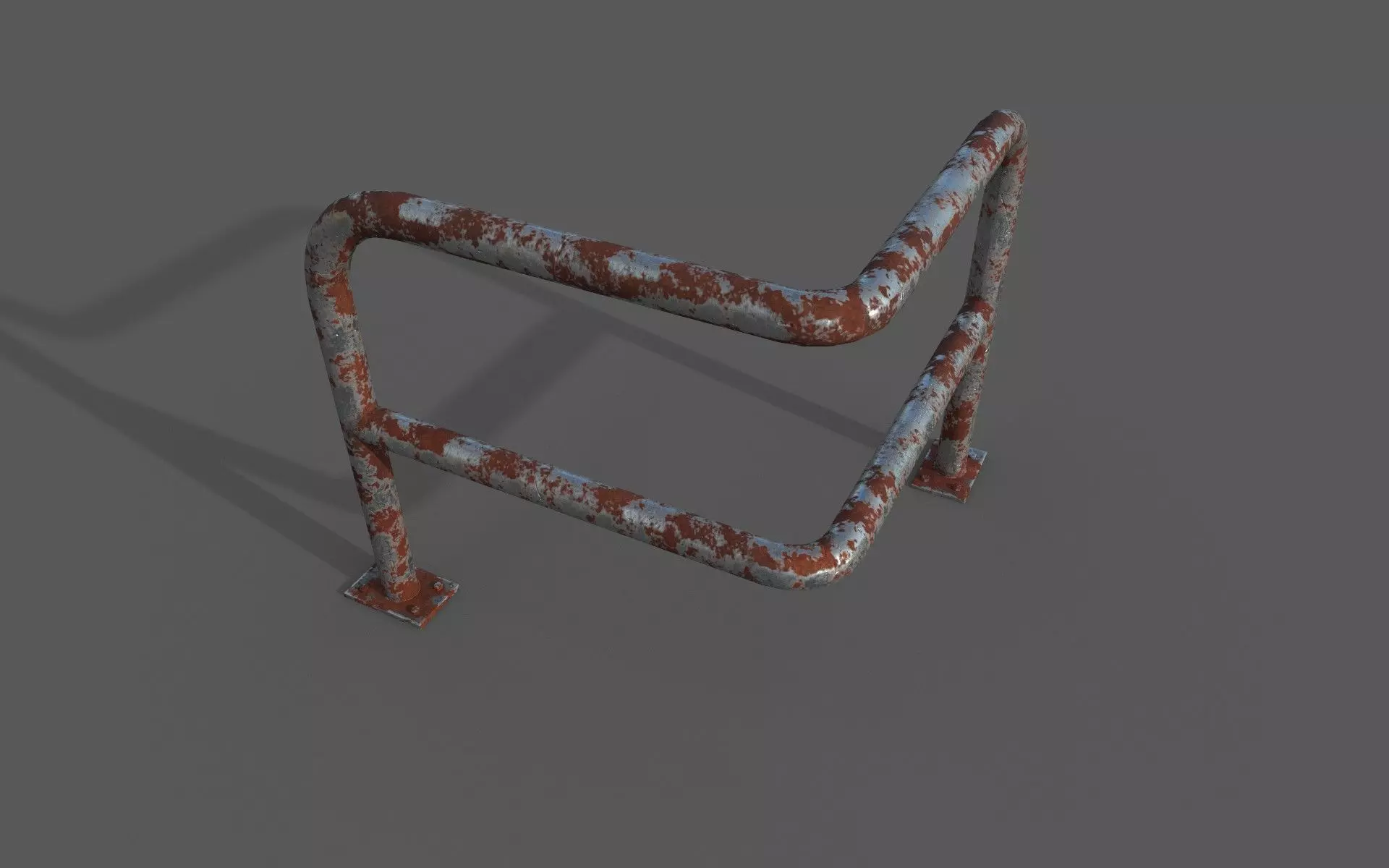 Steel barrier Low-poly 3D model_0