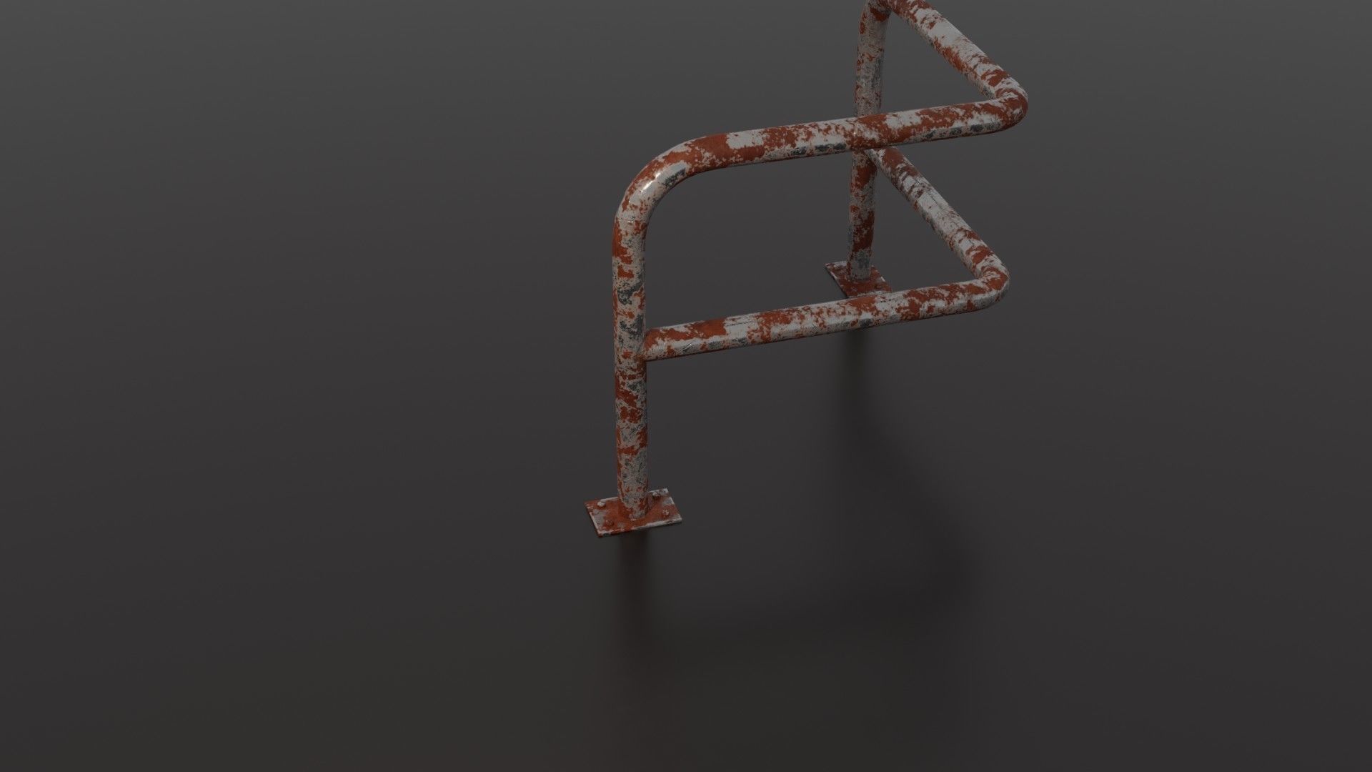 Steel barrier Low-poly 3D model_27
