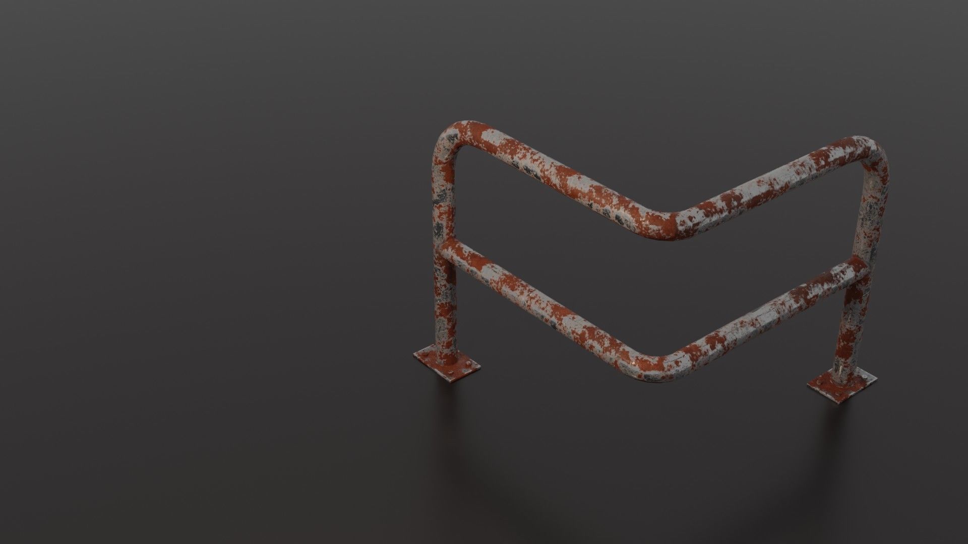 Steel barrier Low-poly 3D model_39