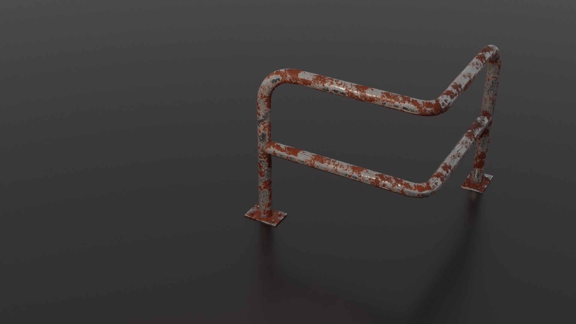Steel barrier Low-poly 3D model_24