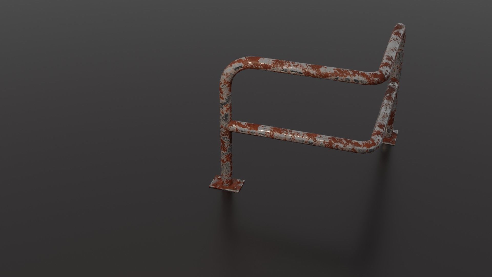 Steel barrier Low-poly 3D model_25