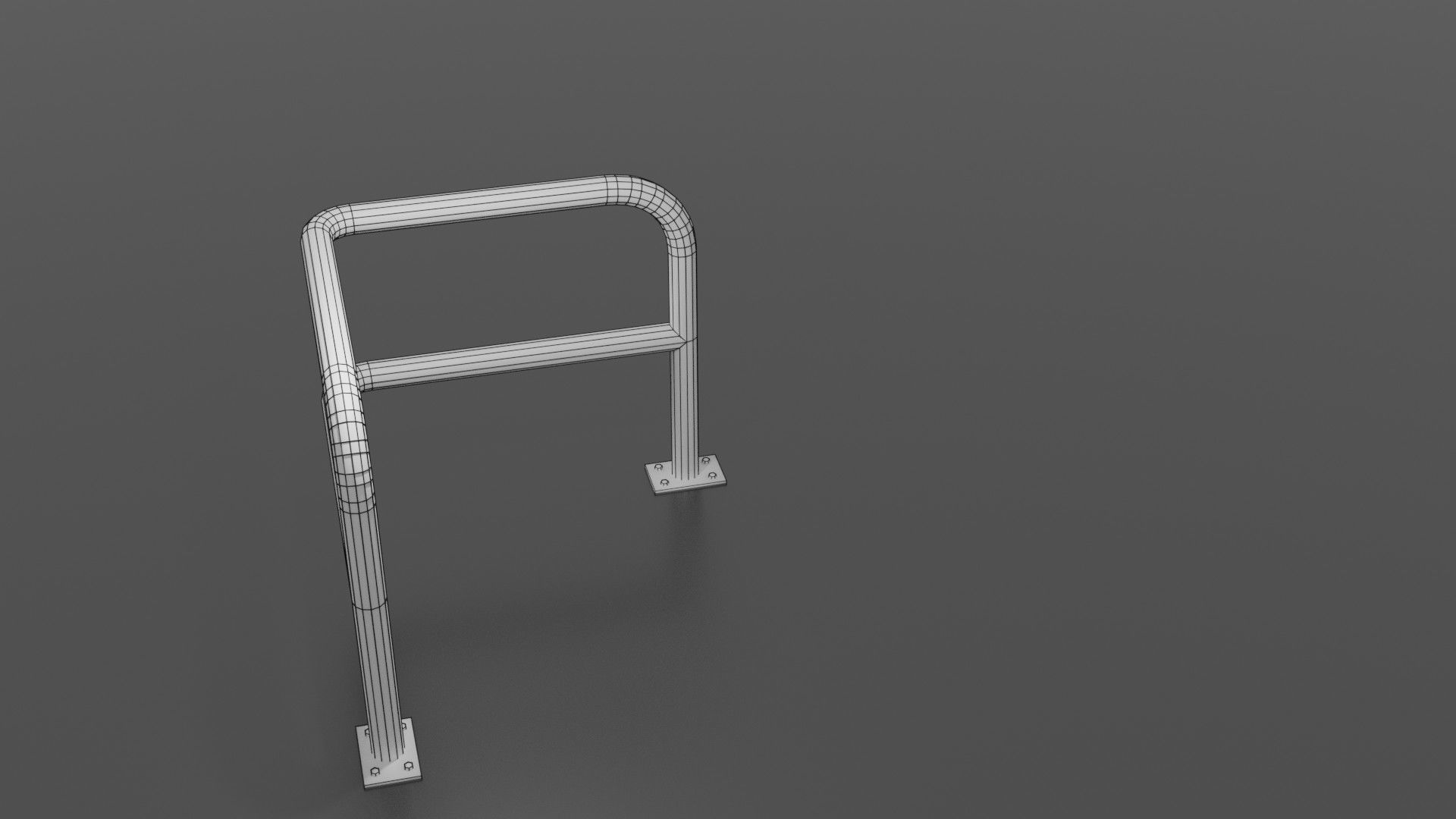 Steel barrier Low-poly 3D model_14
