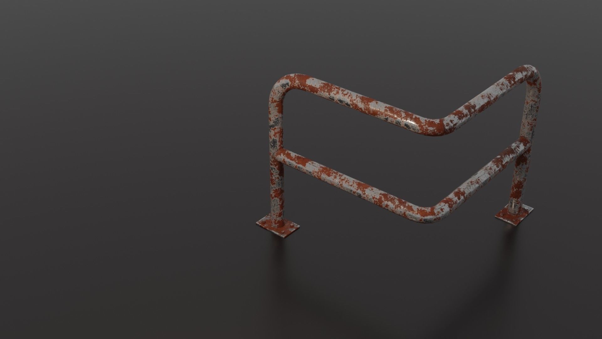 Steel barrier Low-poly 3D model_15