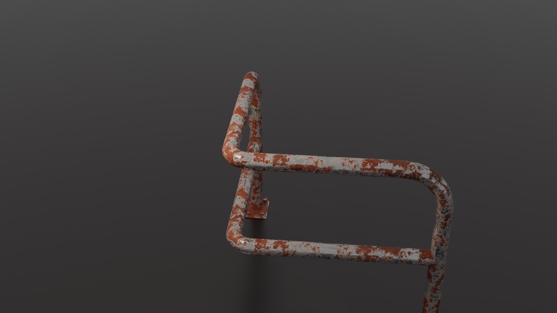 Steel barrier Low-poly 3D model_36