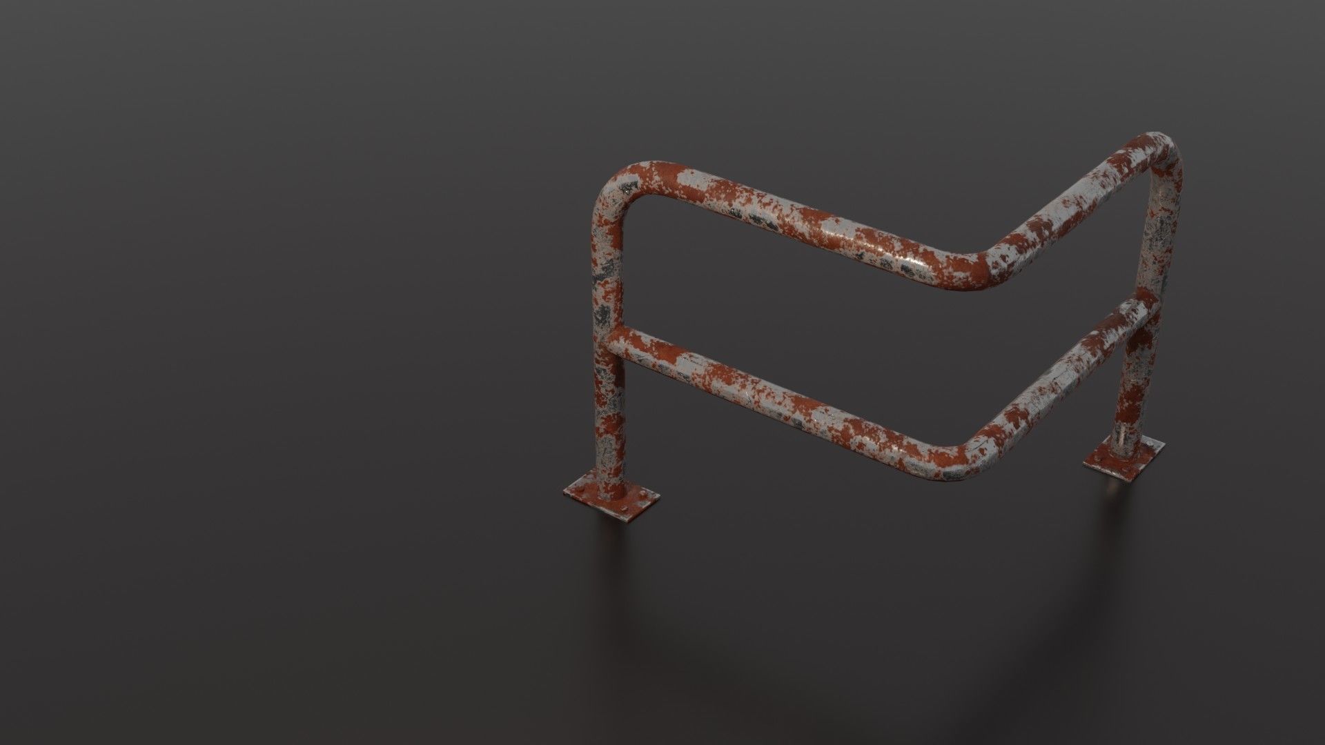 Steel barrier Low-poly 3D model_23